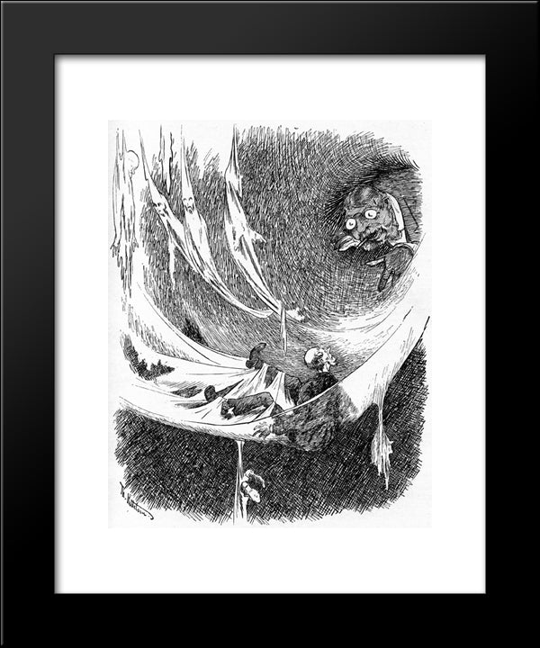 I Spindervevet 20x24 Black Modern Wood Framed Art Print Poster by Kittelsen, Theodor Severin