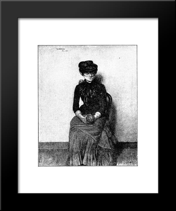 In The Waiting Room Study - I Venteverelset 20x24 Black Modern Wood Framed Art Print Poster by Kittelsen, Theodor Severin