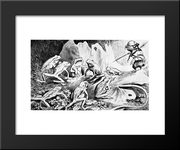 Krigen Mellom Froskene Og Musene 07 20x24 Black Modern Wood Framed Art Print Poster by Kittelsen, Theodor Severin