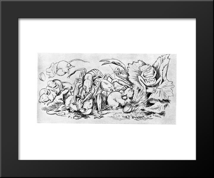 Krigen Mellom Froskene Og Musene 13 20x24 Black Modern Wood Framed Art Print Poster by Kittelsen, Theodor Severin