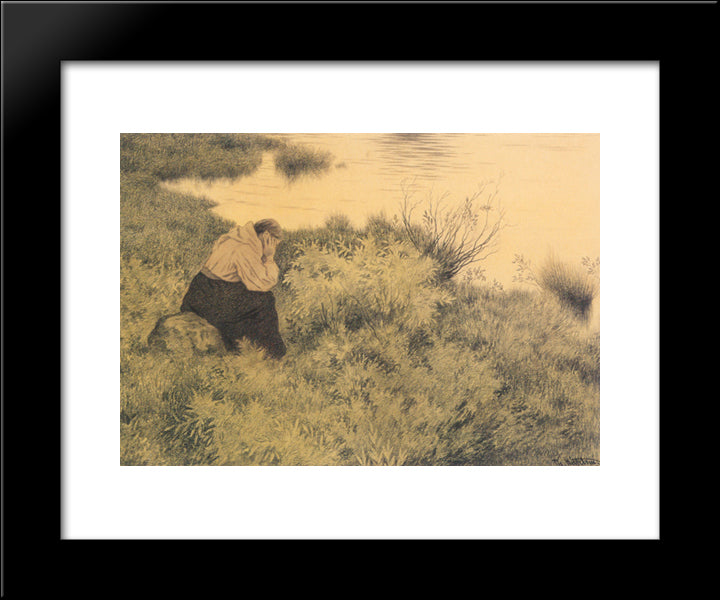 Me, Me, Me, Me They Will Lead Far Away From The Country 20x24 Black Modern Wood Framed Art Print Poster by Kittelsen, Theodor Severin