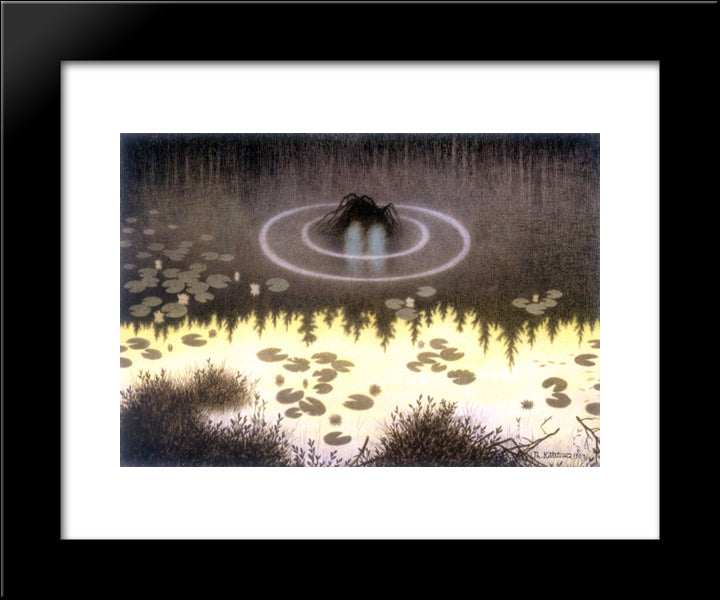 Noekken 20x24 Black Modern Wood Framed Art Print Poster by Kittelsen, Theodor Severin