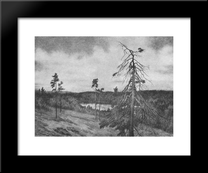 Oppe Paa Flya 20x24 Black Modern Wood Framed Art Print Poster by Kittelsen, Theodor Severin