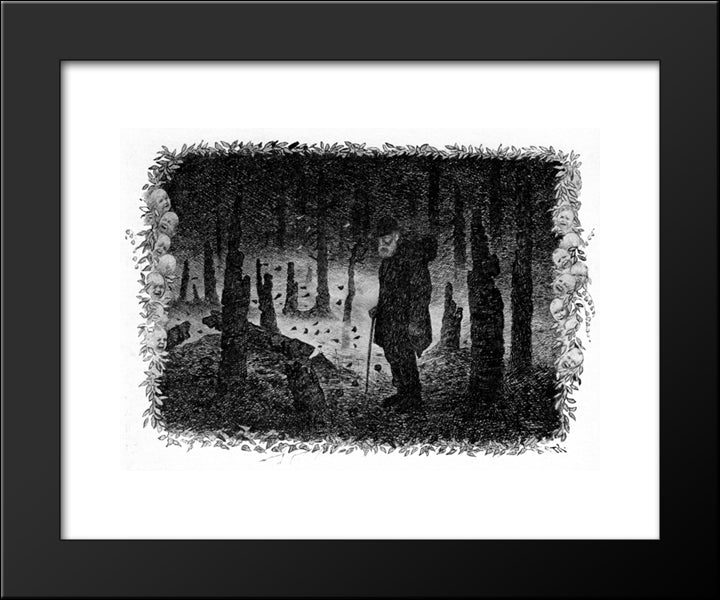 Peer Gynt 07 20x24 Black Modern Wood Framed Art Print Poster by Kittelsen, Theodor Severin
