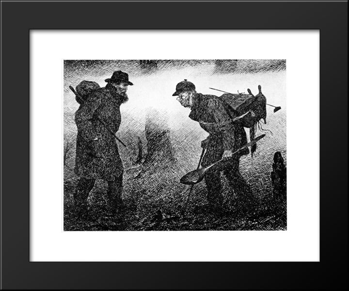 Peer Gynt 08 20x24 Black Modern Wood Framed Art Print Poster by Kittelsen, Theodor Severin
