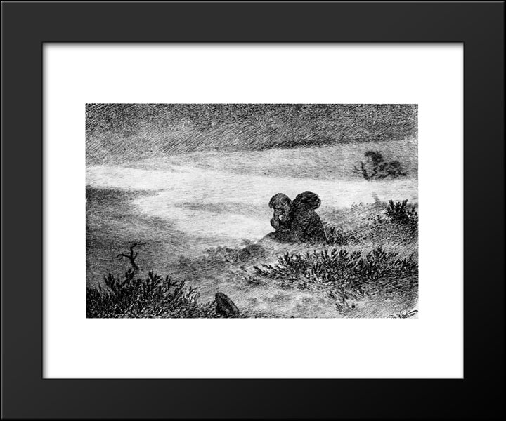 Peer Gynt 11 20x24 Black Modern Wood Framed Art Print Poster by Kittelsen, Theodor Severin