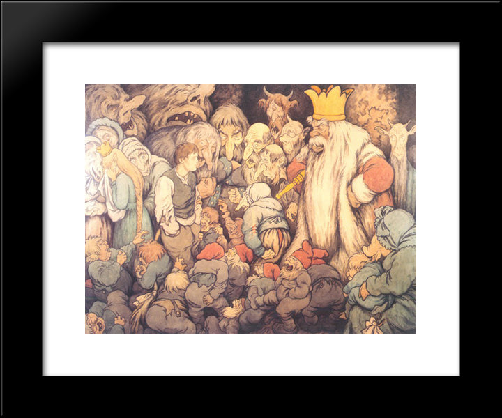 Peer Gynt In The Hall Of The Mountain King 20x24 Black Modern Wood Framed Art Print Poster by Kittelsen, Theodor Severin