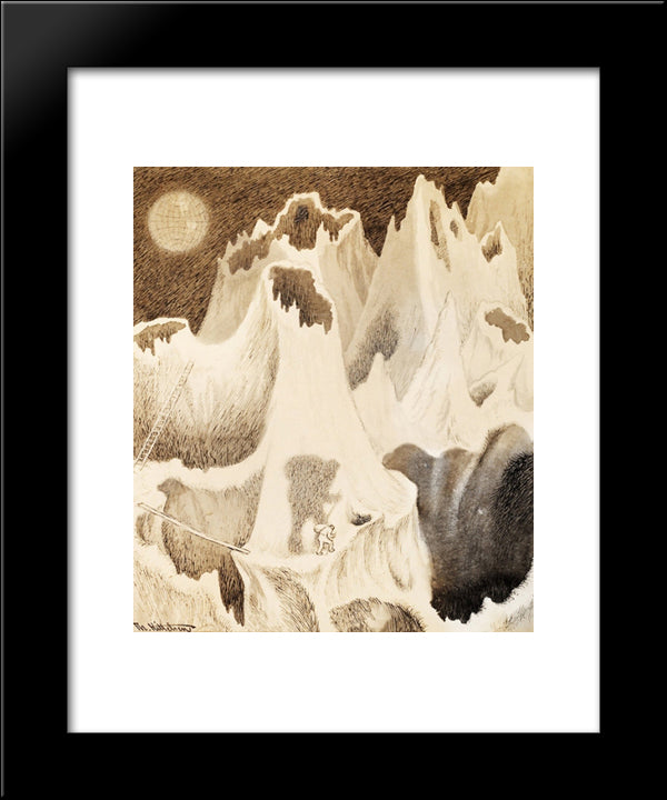 Postbefordring Paa Maanen 20x24 Black Modern Wood Framed Art Print Poster by Kittelsen, Theodor Severin