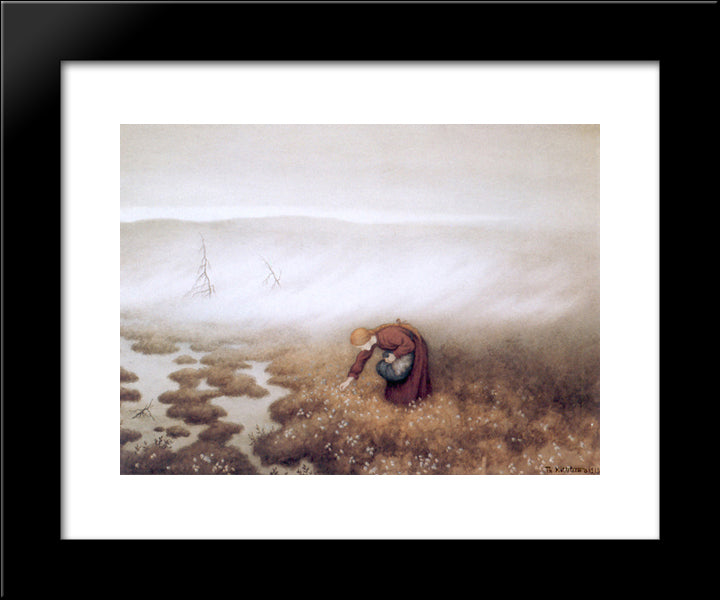 Prinsessen Som Sanker Myrull 20x24 Black Modern Wood Framed Art Print Poster by Kittelsen, Theodor Severin