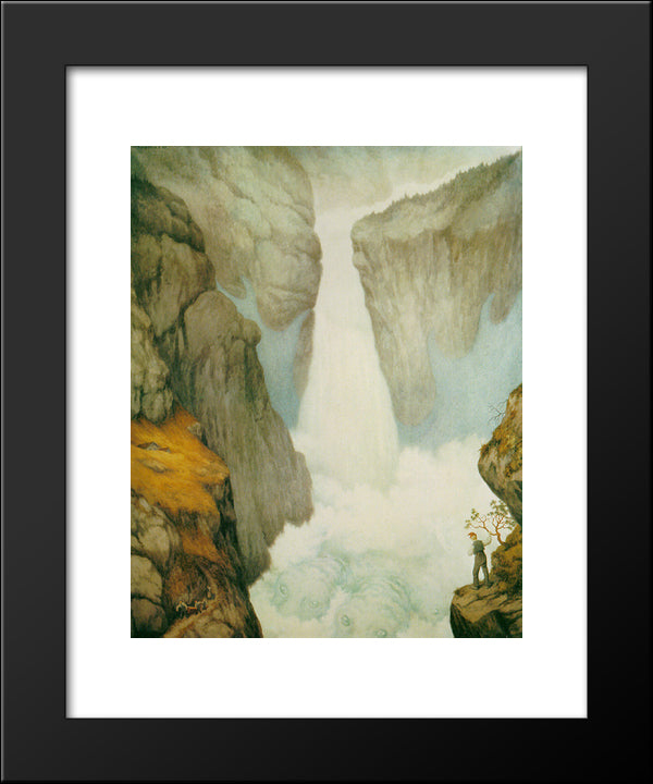Sam Eyde Foran Svelgfoss 20x24 Black Modern Wood Framed Art Print Poster by Kittelsen, Theodor Severin