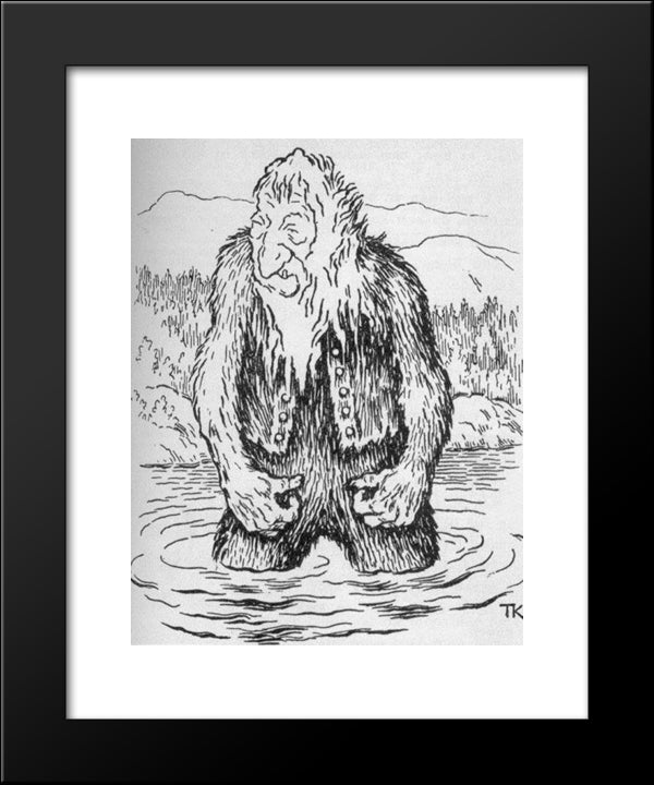 Silver Duck 20x24 Black Modern Wood Framed Art Print Poster by Kittelsen, Theodor Severin