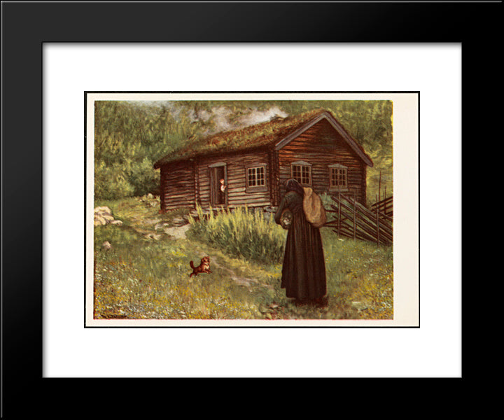 Smorbokk 20x24 Black Modern Wood Framed Art Print Poster by Kittelsen, Theodor Severin