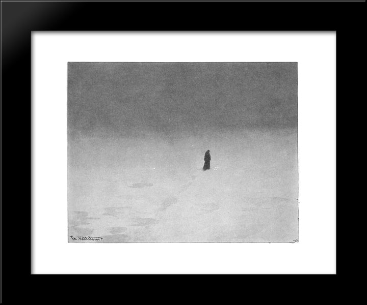 Sorgen 20x24 Black Modern Wood Framed Art Print Poster by Kittelsen, Theodor Severin