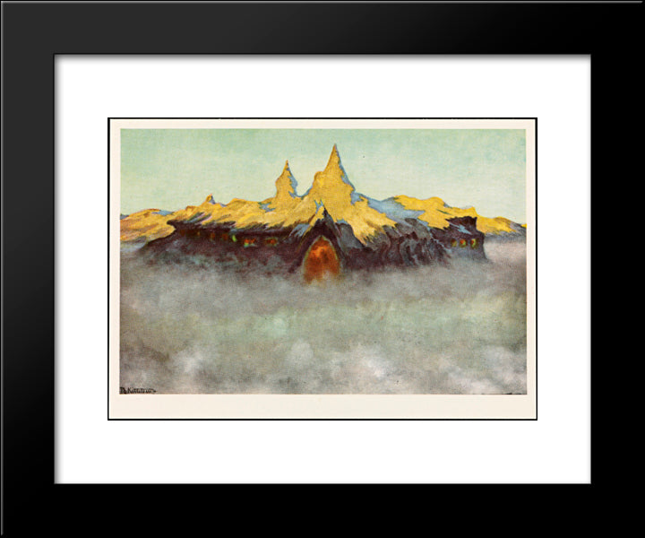 Soria Moria Castle 20x24 Black Modern Wood Framed Art Print Poster by Kittelsen, Theodor Severin