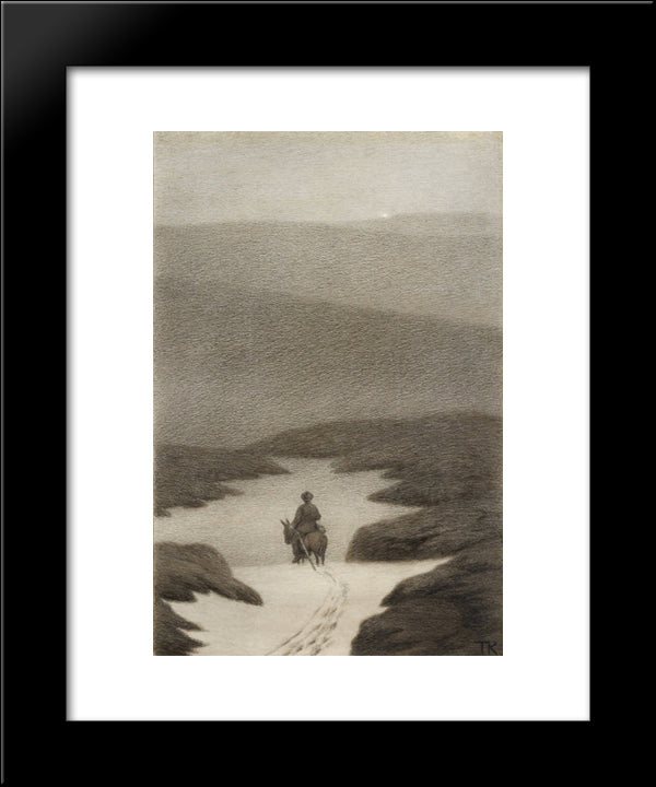 Soria Moria Slott 20x24 Black Modern Wood Framed Art Print Poster by Kittelsen, Theodor Severin