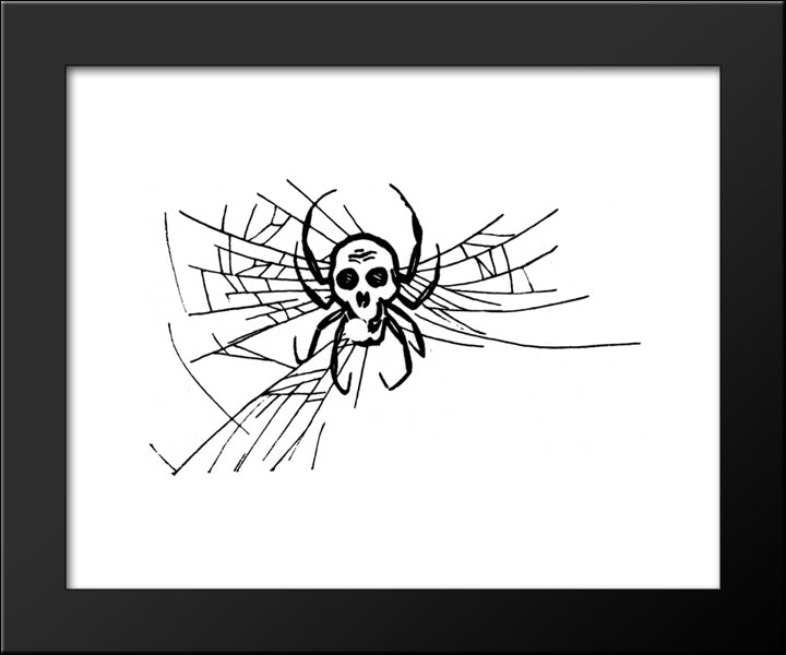 Spider 20x24 Black Modern Wood Framed Art Print Poster by Kittelsen, Theodor Severin