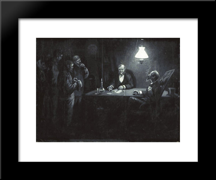 Streik 20x24 Black Modern Wood Framed Art Print Poster by Kittelsen, Theodor Severin