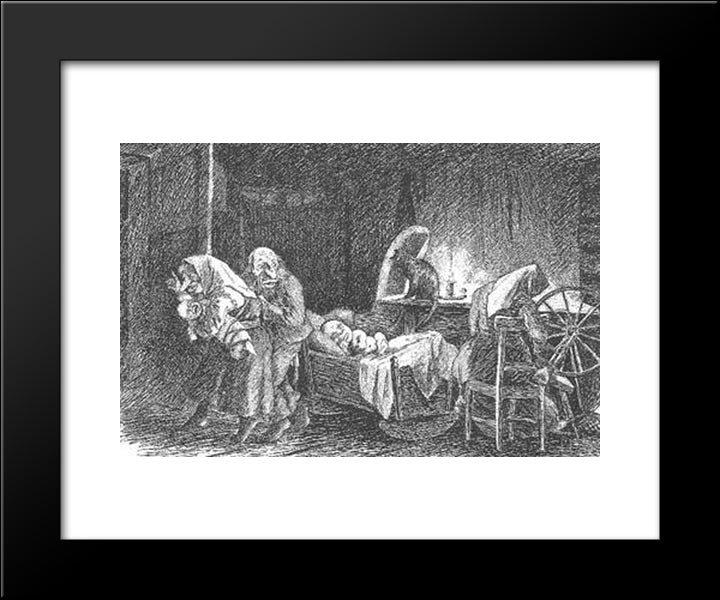 Underjordiske 20x24 Black Modern Wood Framed Art Print Poster by Kittelsen, Theodor Severin