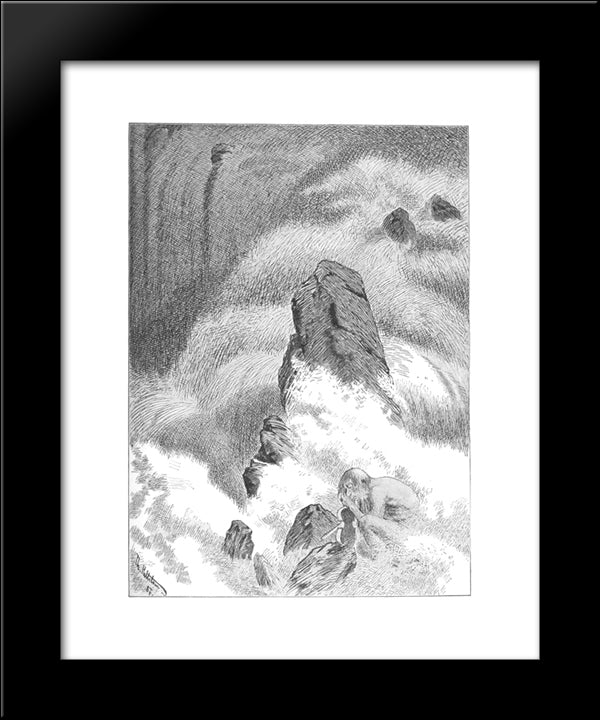 Waterspirit 20x24 Black Modern Wood Framed Art Print Poster by Kittelsen, Theodor Severin