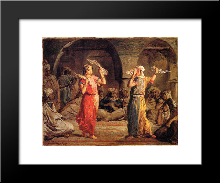 Danseuses Mauresques 20x24 Black Modern Wood Framed Art Print Poster by Chasseriau, Theodore