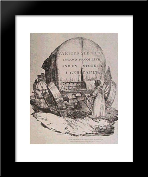 A Hitched Wagon 20x24 Black Modern Wood Framed Art Print Poster by Gericault, Theodore