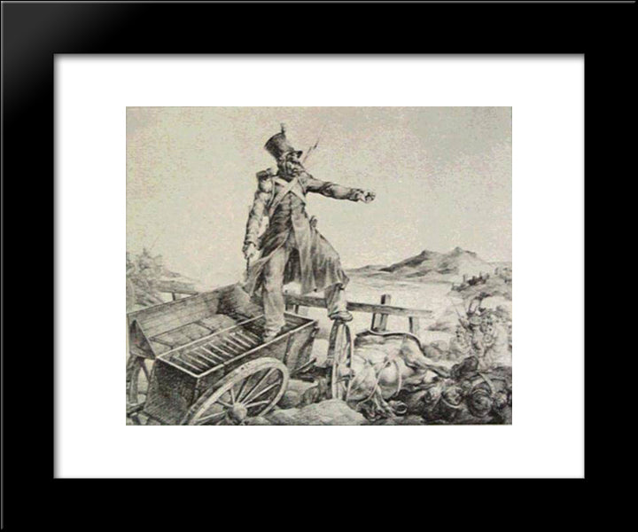 Artillery Caisson 20x24 Black Modern Wood Framed Art Print Poster by Gericault, Theodore