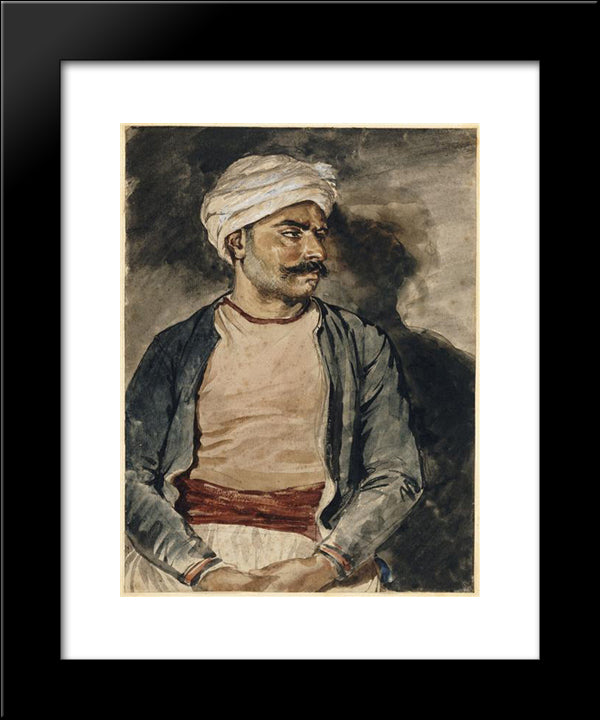 Portrait Of Mustapha 20x24 Black Modern Wood Framed Art Print Poster by Gericault, Theodore