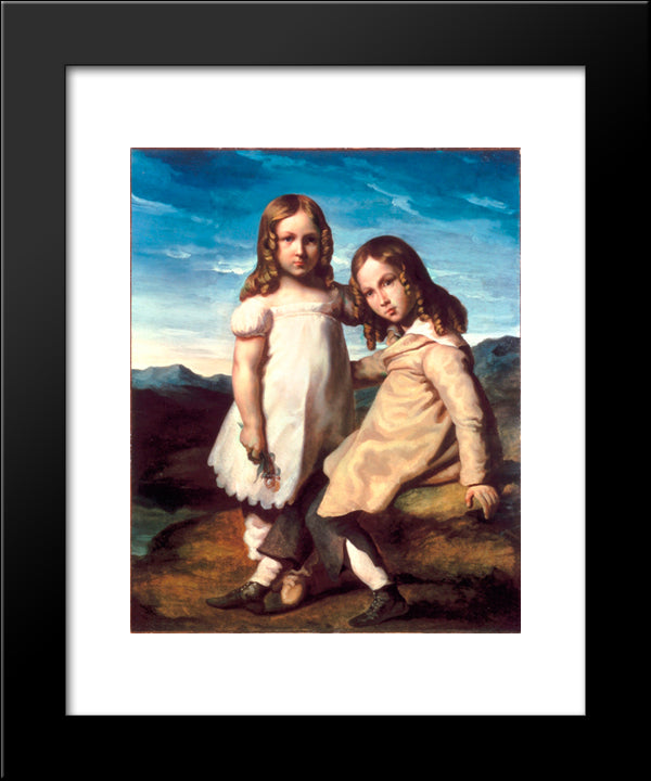 Portrait Of Alfred And Elizabeth Dedreux 20x24 Black Modern Wood Framed Art Print Poster by Gericault, Theodore