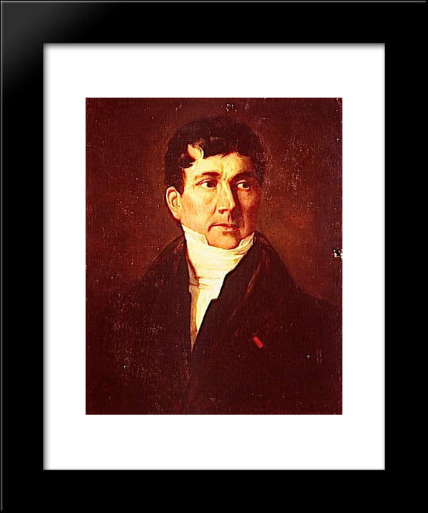 Presumed Portrait Of Pierre Paul Royer-Collard 20x24 Black Modern Wood Framed Art Print Poster by Gericault, Theodore