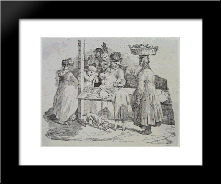 The Asleep Fishmonger 20x24 Black Modern Wood Framed Art Print Poster by Gericault, Theodore