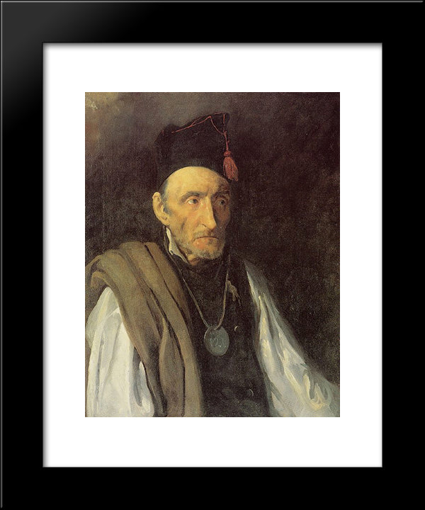 The Insane 20x24 Black Modern Wood Framed Art Print Poster by Gericault, Theodore