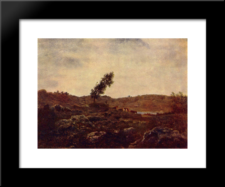 Look At Barbizon 20x24 Black Modern Wood Framed Art Print Poster by Rousseau, Theodore