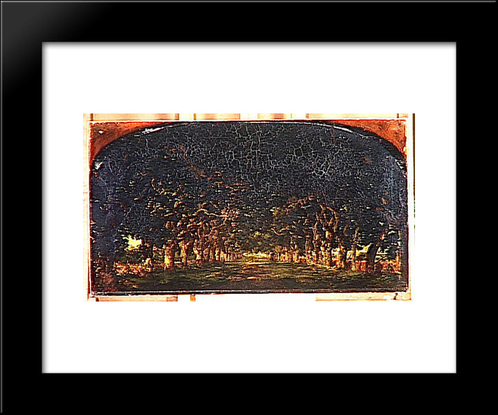 The Avenue Of Chestnut Trees 20x24 Black Modern Wood Framed Art Print Poster by Rousseau, Theodore
