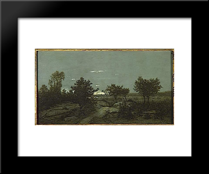 The Campaign At Sunrise 20x24 Black Modern Wood Framed Art Print Poster by Rousseau, Theodore