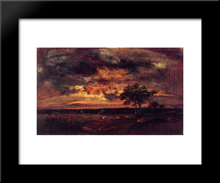 Twilight Landscape 20x24 Black Modern Wood Framed Art Print Poster by Rousseau, Theodore