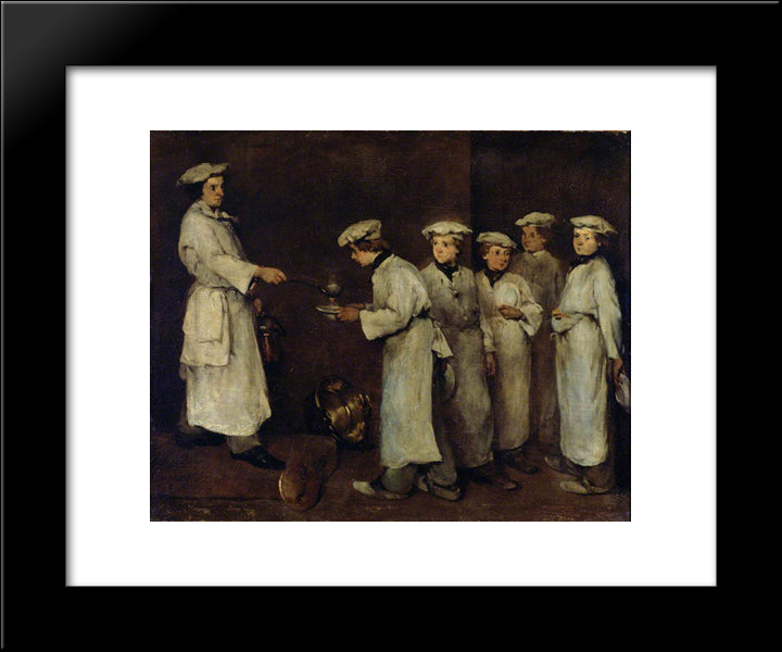Kitchen Scene 20x24 Black Modern Wood Framed Art Print Poster by Ribot, Theodule