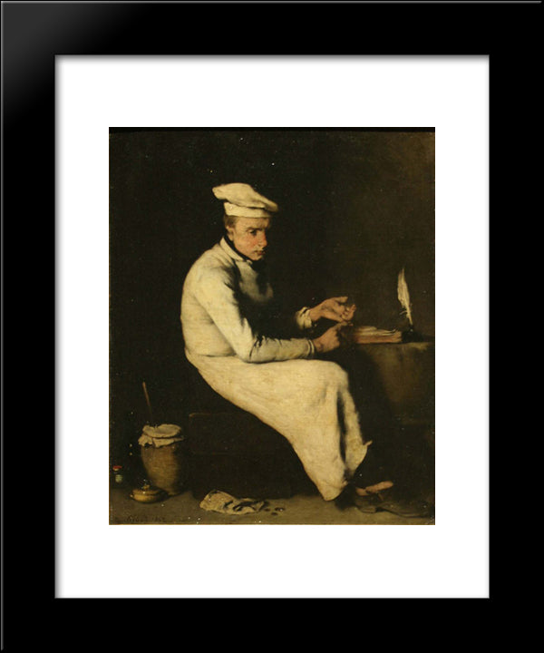 Le Cuisinier Comptable 20x24 Black Modern Wood Framed Art Print Poster by Ribot, Theodule
