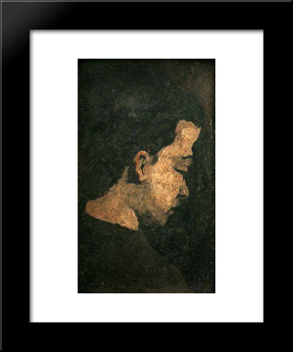 Study Of The Head Of A Youth 20x24 Black Modern Wood Framed Art Print Poster by Ribot, Theodule