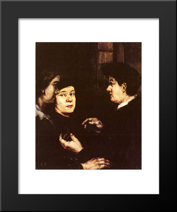 The Conversation 20x24 Black Modern Wood Framed Art Print Poster by Ribot, Theodule