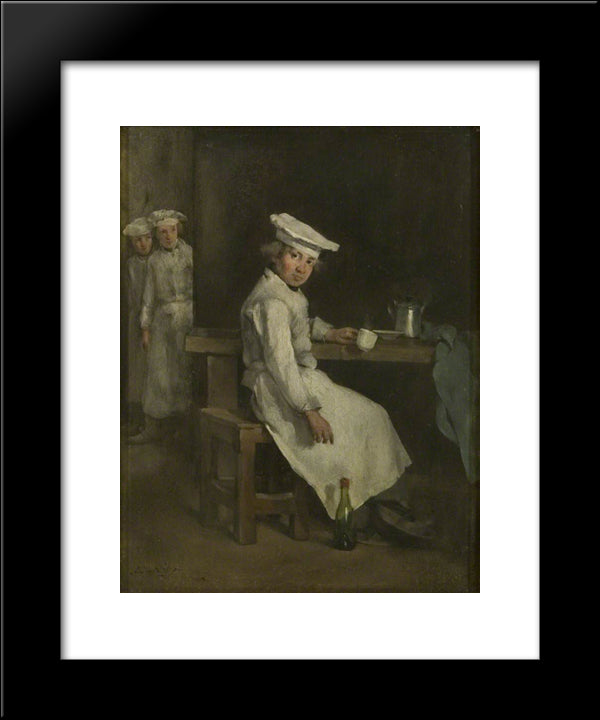 The Little Cooks 20x24 Black Modern Wood Framed Art Print Poster by Ribot, Theodule