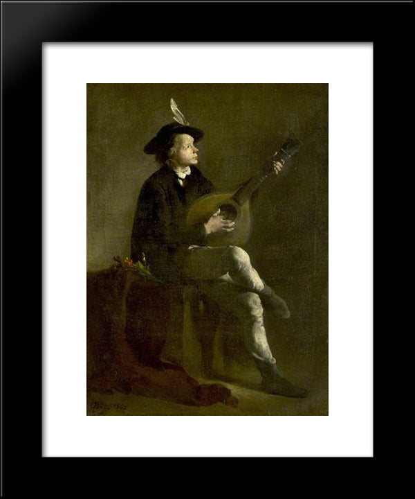 The Musician 20x24 Black Modern Wood Framed Art Print Poster by Ribot, Theodule