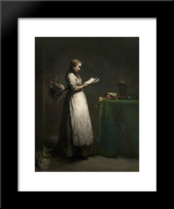 The Studious Servant 20x24 Black Modern Wood Framed Art Print Poster by Ribot, Theodule
