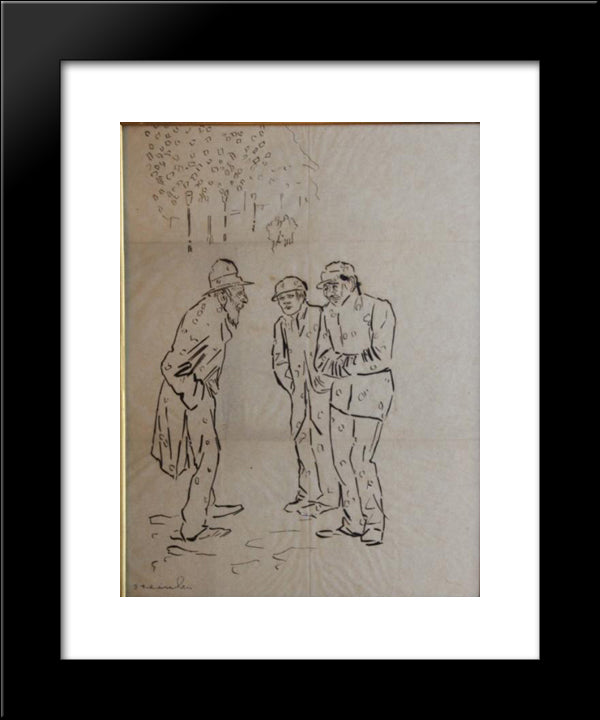 A La Chapelle Study 20x24 Black Modern Wood Framed Art Print Poster by Steinlen, Theophile