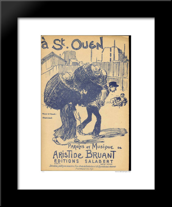 A Saint-Ouen 20x24 Black Modern Wood Framed Art Print Poster by Steinlen, Theophile