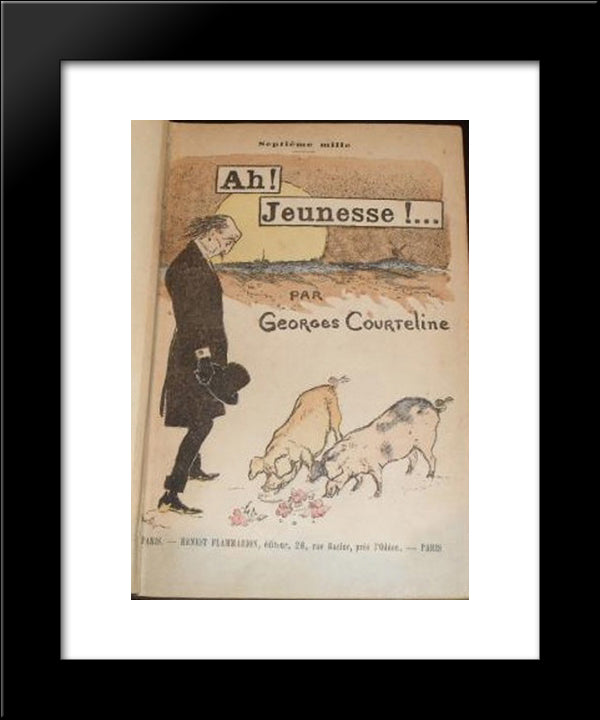 Ah Jeunesse 20x24 Black Modern Wood Framed Art Print Poster by Steinlen, Theophile