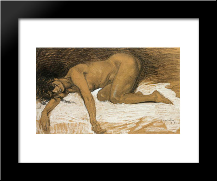 Aicha 20x24 Black Modern Wood Framed Art Print Poster by Steinlen, Theophile