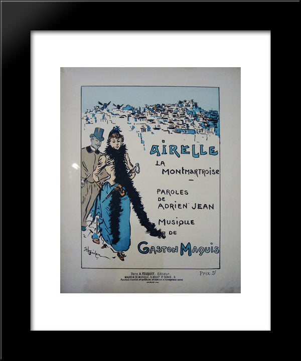 Airelle La Montmartroise 20x24 Black Modern Wood Framed Art Print Poster by Steinlen, Theophile