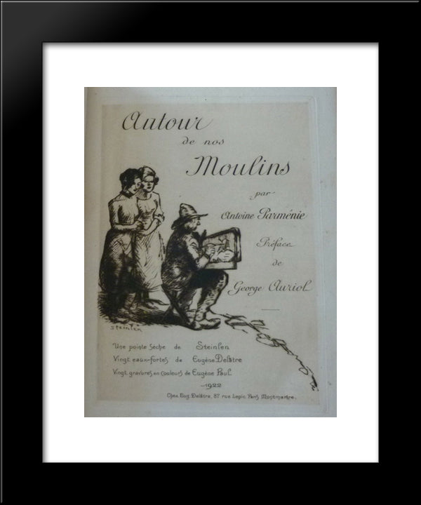 Autour De Nos Moulins Cover 20x24 Black Modern Wood Framed Art Print Poster by Steinlen, Theophile