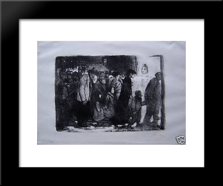 Aux Vrais Pauvres- Les Mauvais Riches 20x24 Black Modern Wood Framed Art Print Poster by Steinlen, Theophile