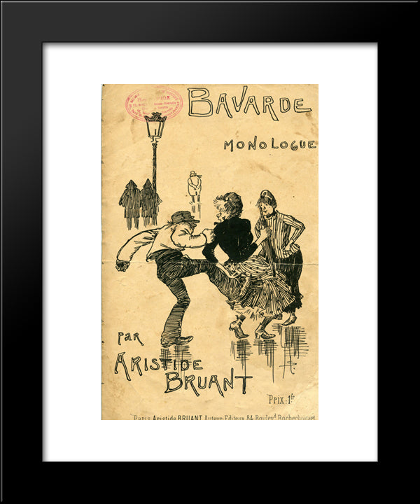 Bavarde 20x24 Black Modern Wood Framed Art Print Poster by Steinlen, Theophile